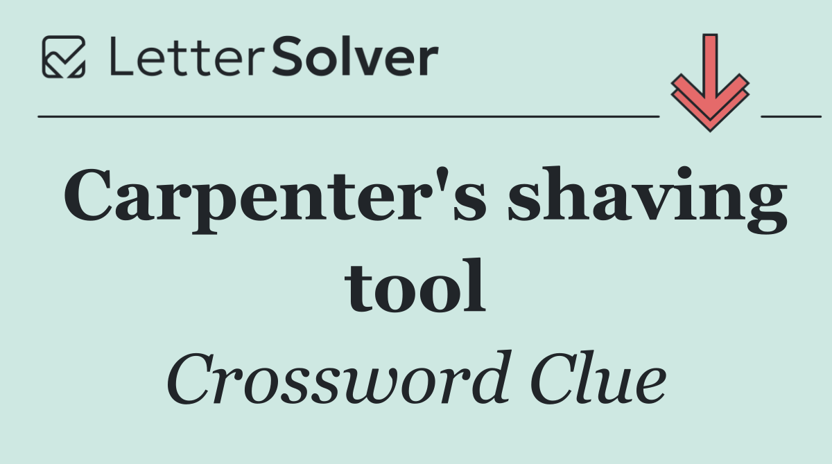 Carpenter's shaving tool