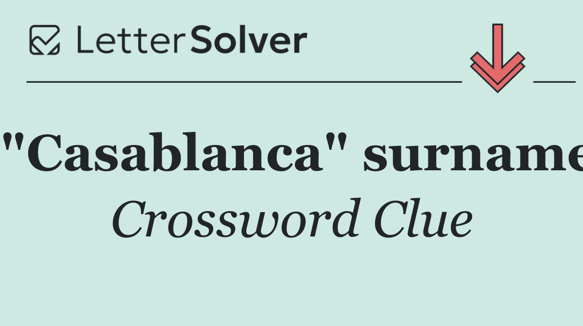 "Casablanca" surname