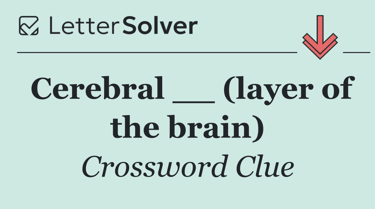 Cerebral __ (layer of the brain)