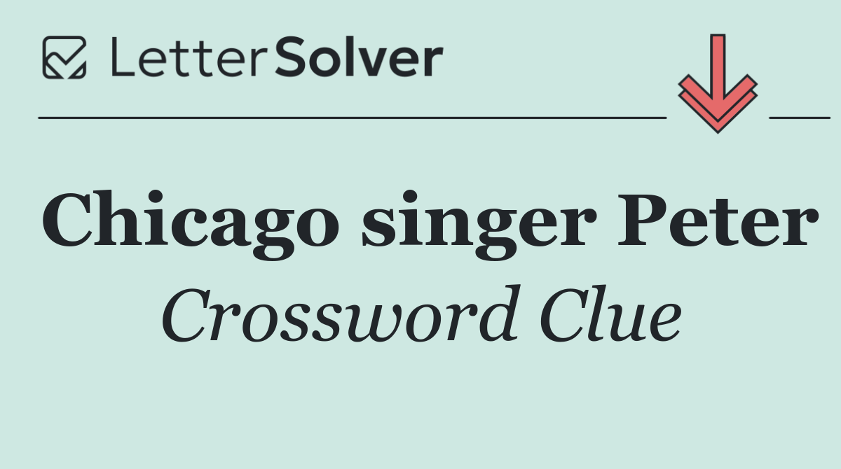 Chicago singer Peter