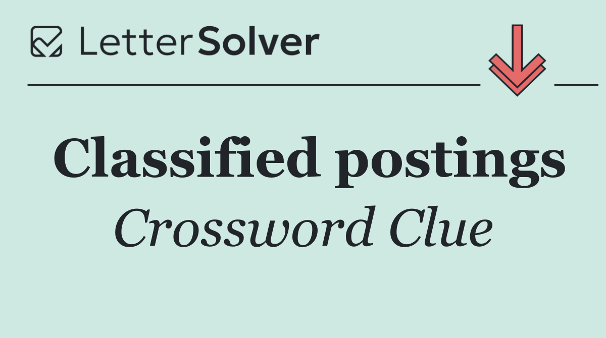 Classified postings