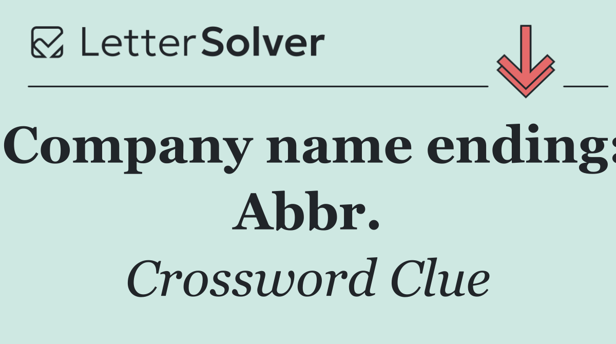Company name ending: Abbr.