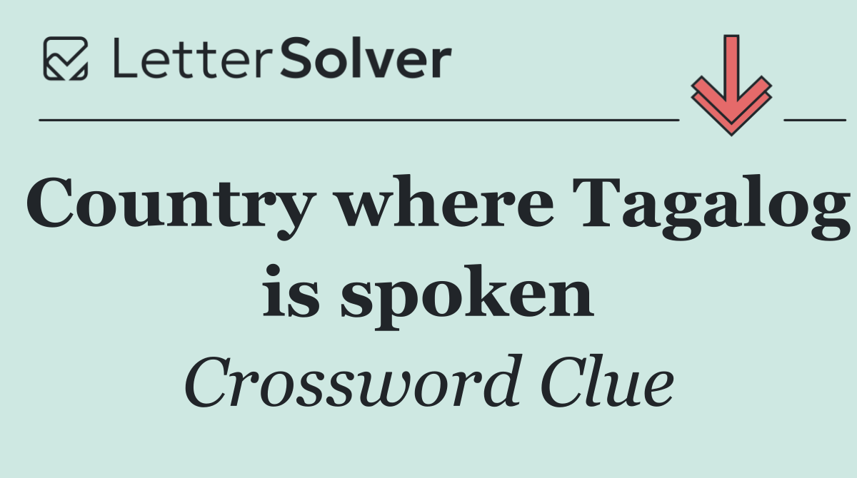 Country where Tagalog is spoken