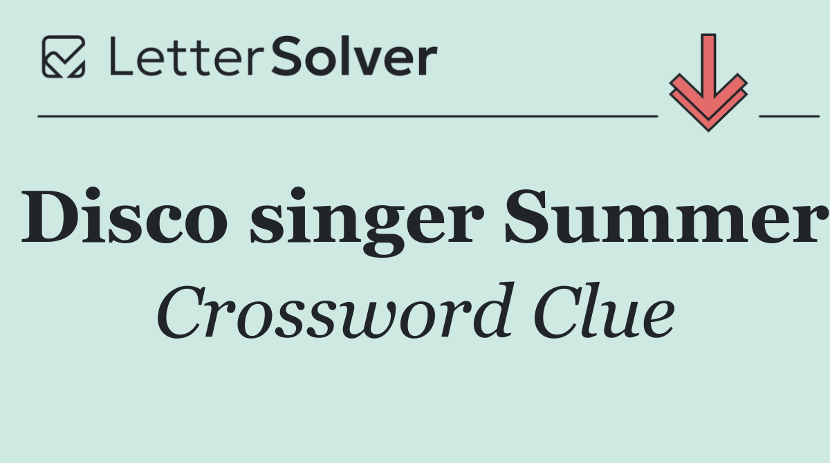 Disco singer Summer