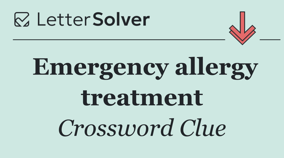 Emergency allergy treatment