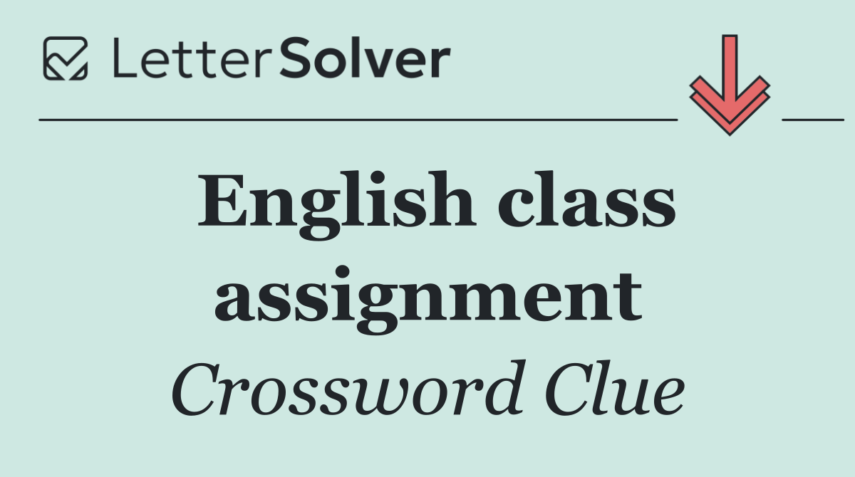 English class assignment