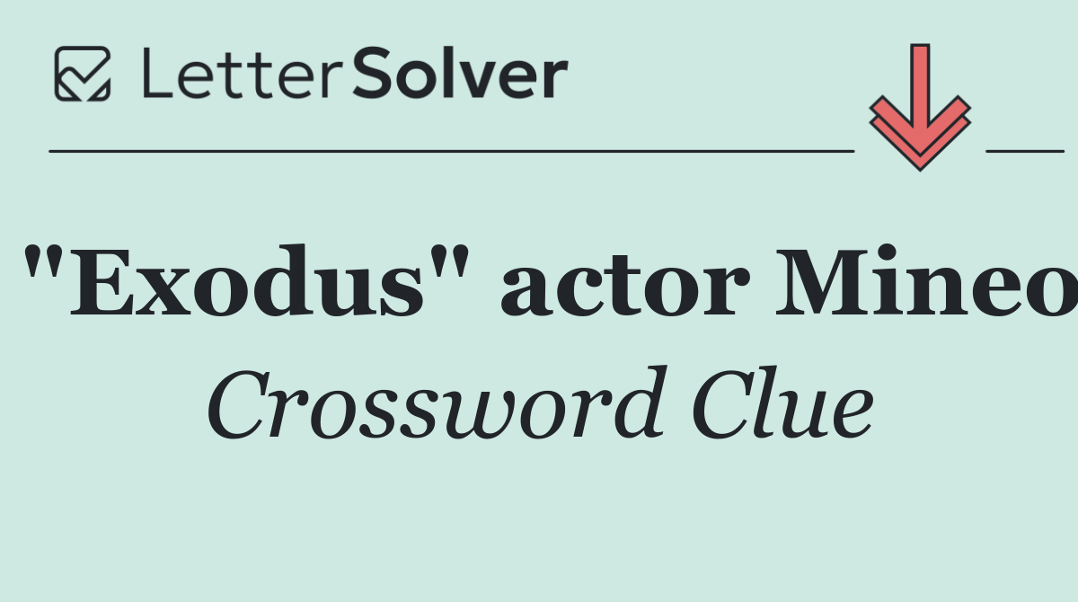 "Exodus" actor Mineo