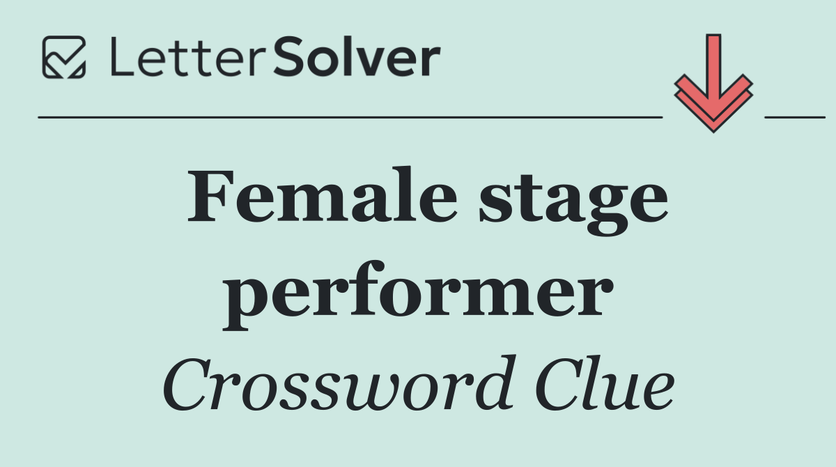 Female stage performer