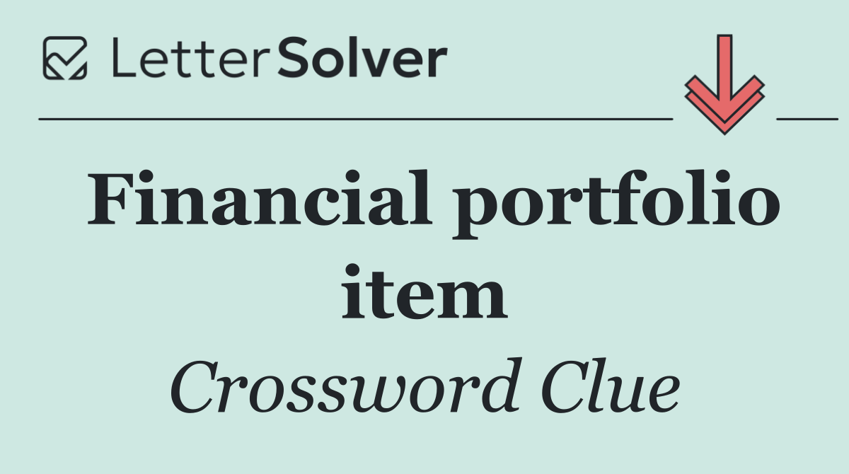 Financial portfolio item