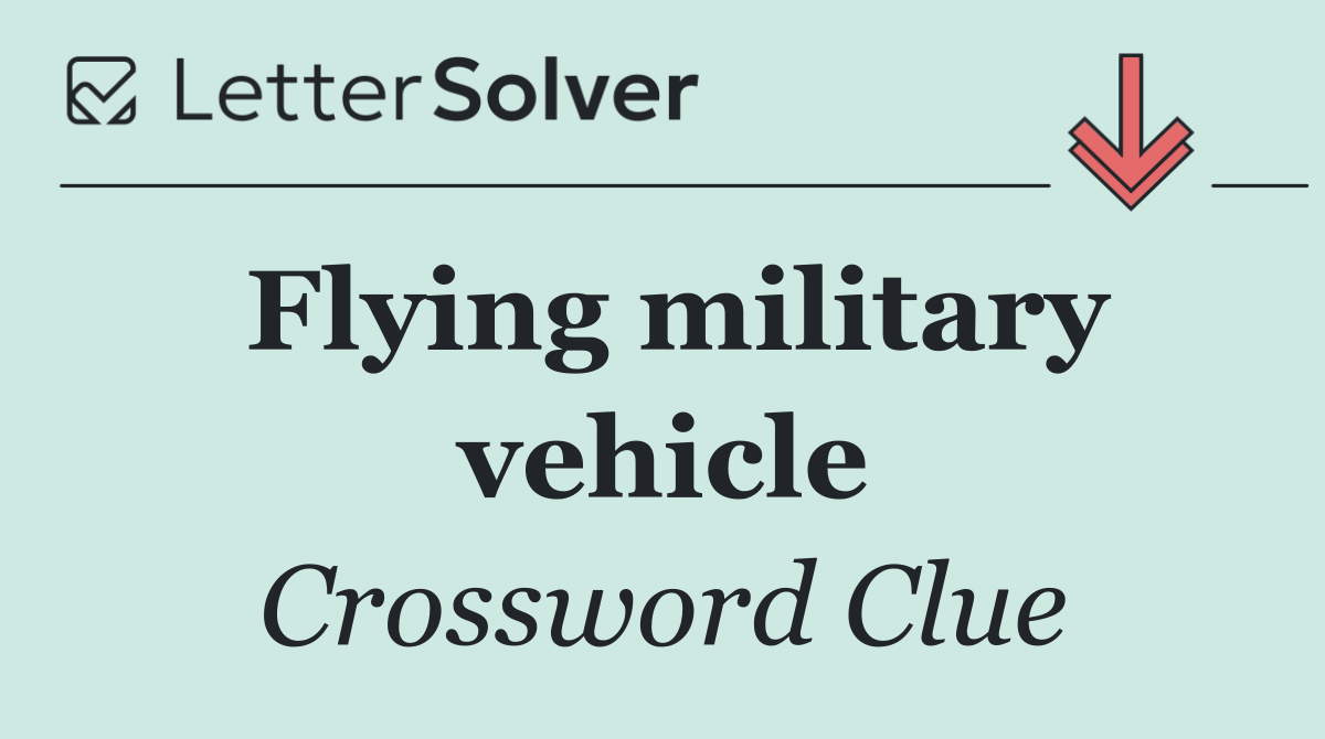 Flying military vehicle