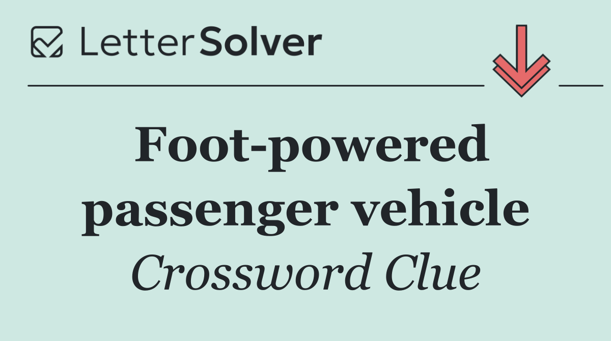 Foot powered passenger vehicle