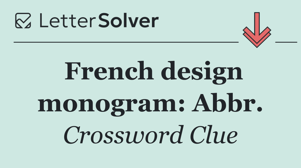 French design monogram: Abbr.