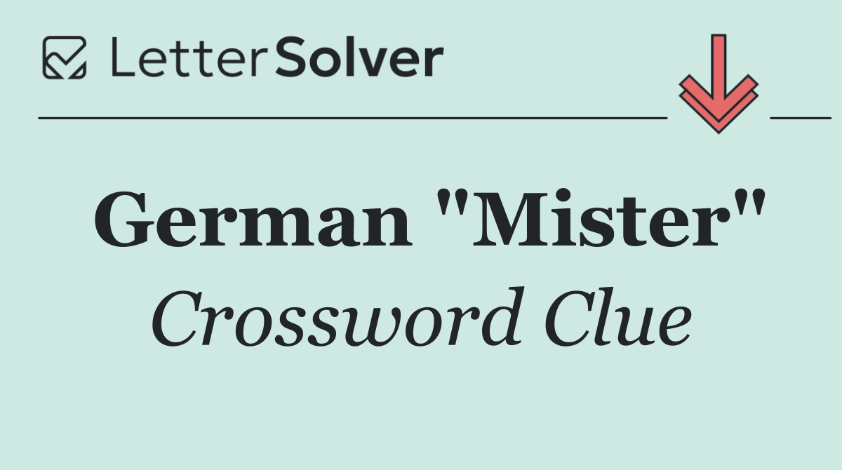 German "Mister"
