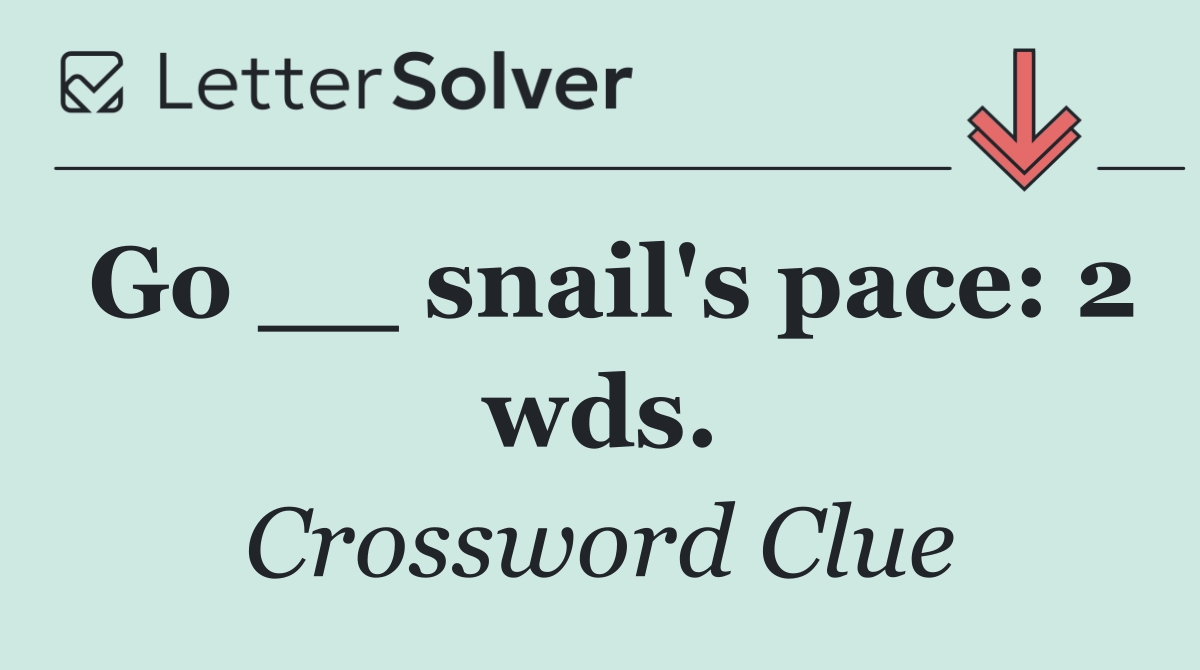 Go __ snail's pace: 2 wds.