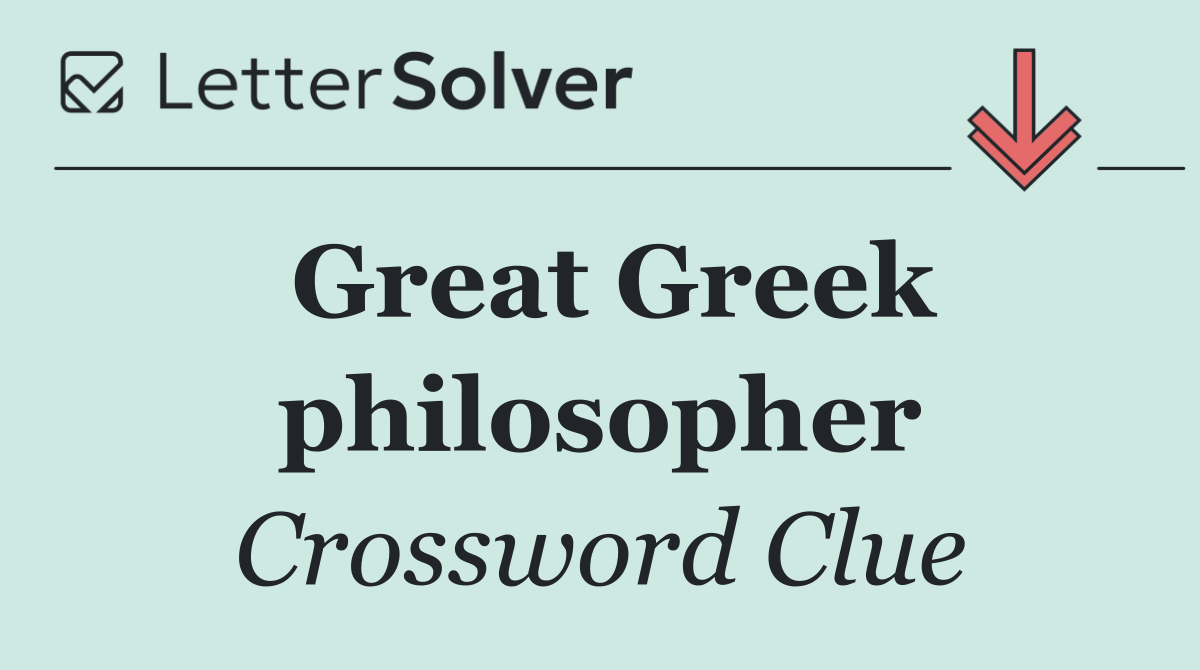 Great Greek philosopher