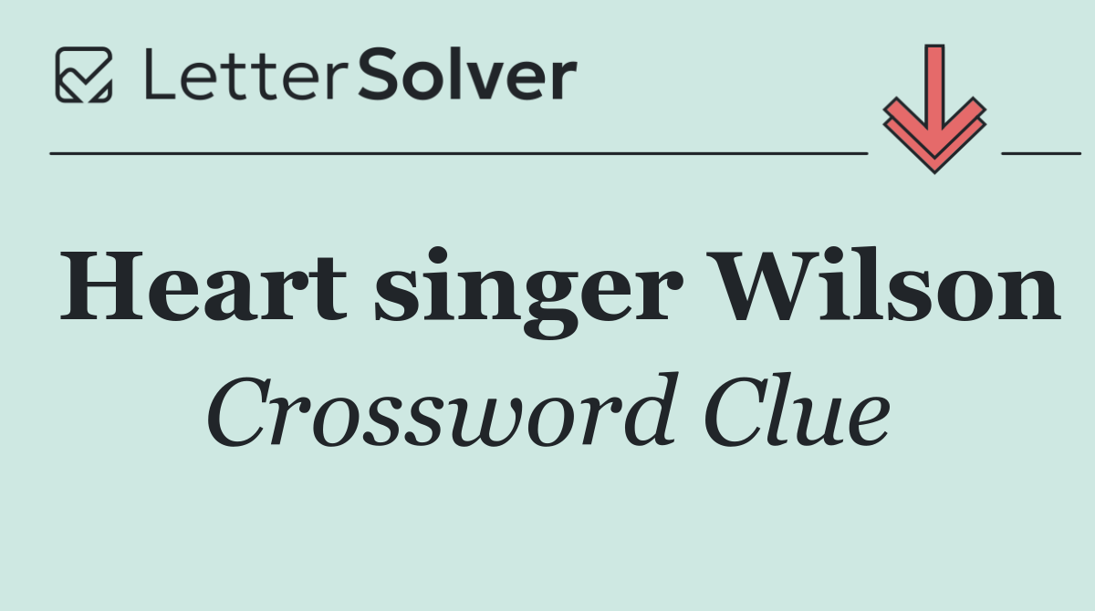 Heart singer Wilson