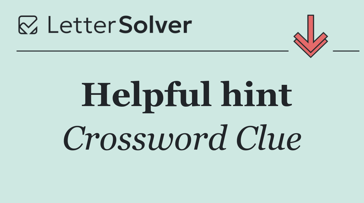 Helpful hint