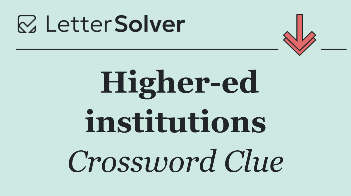 Higher ed institutions