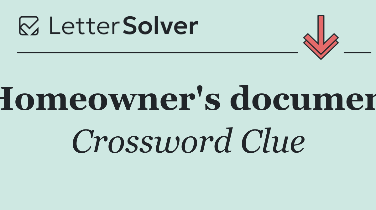 Homeowner's document