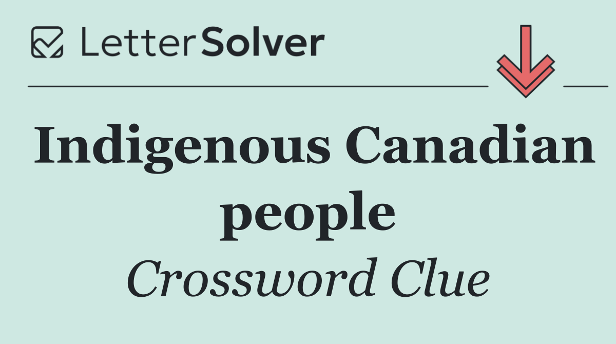 Indigenous Canadian people