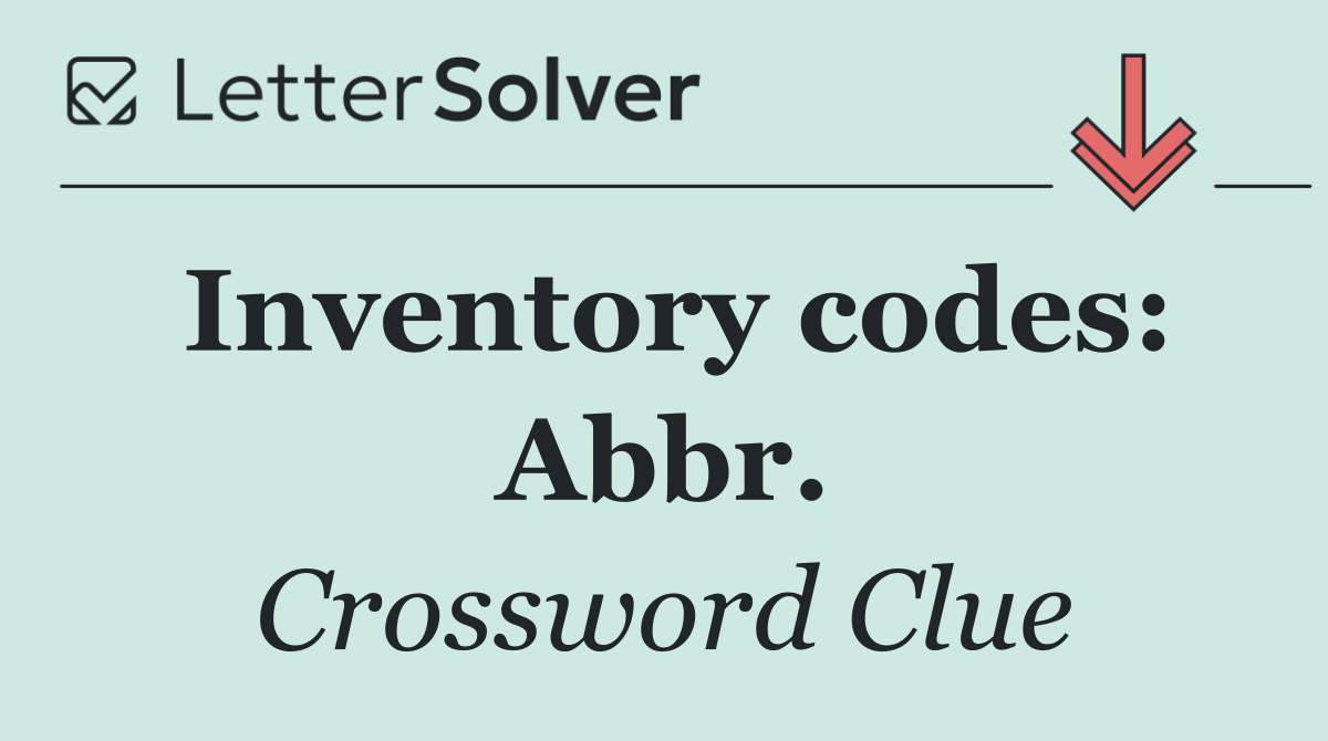 Inventory codes: Abbr.