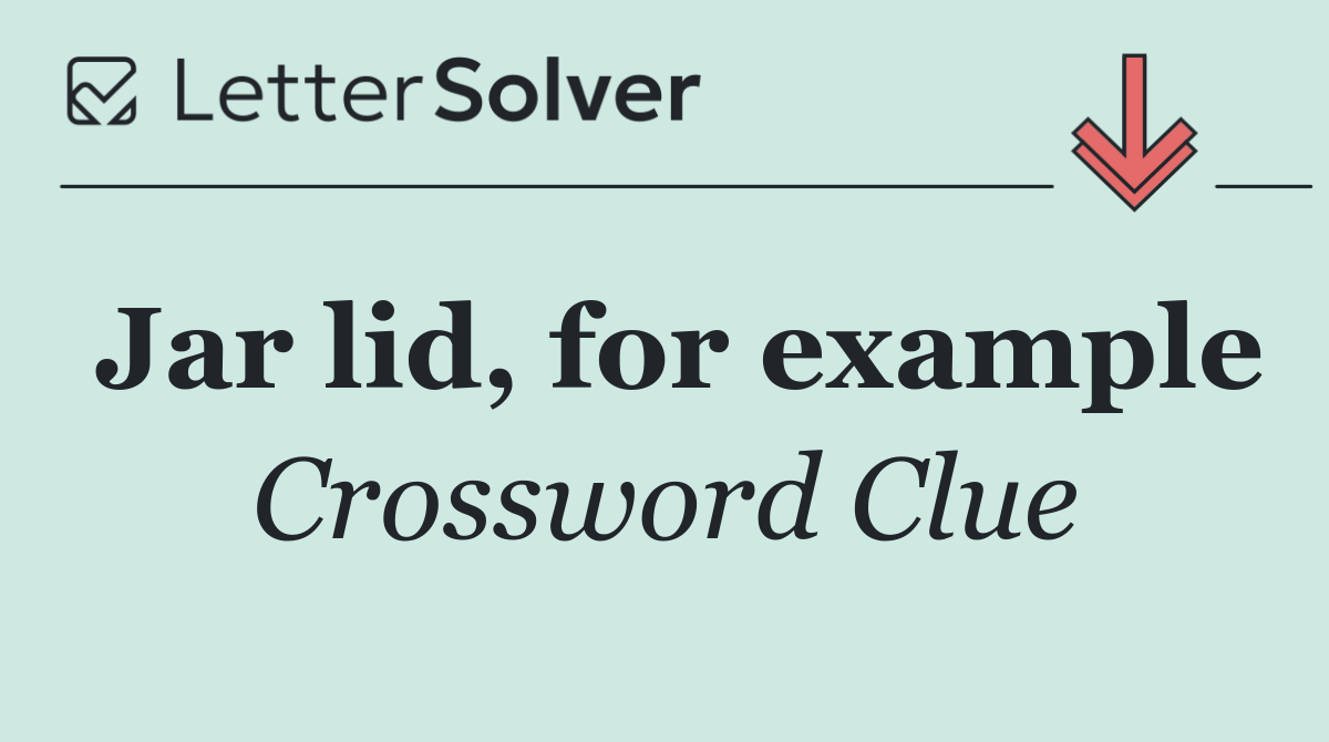 Jar lid, for example