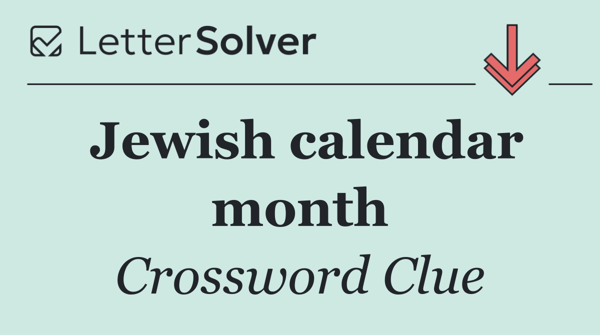 Jewish calendar month