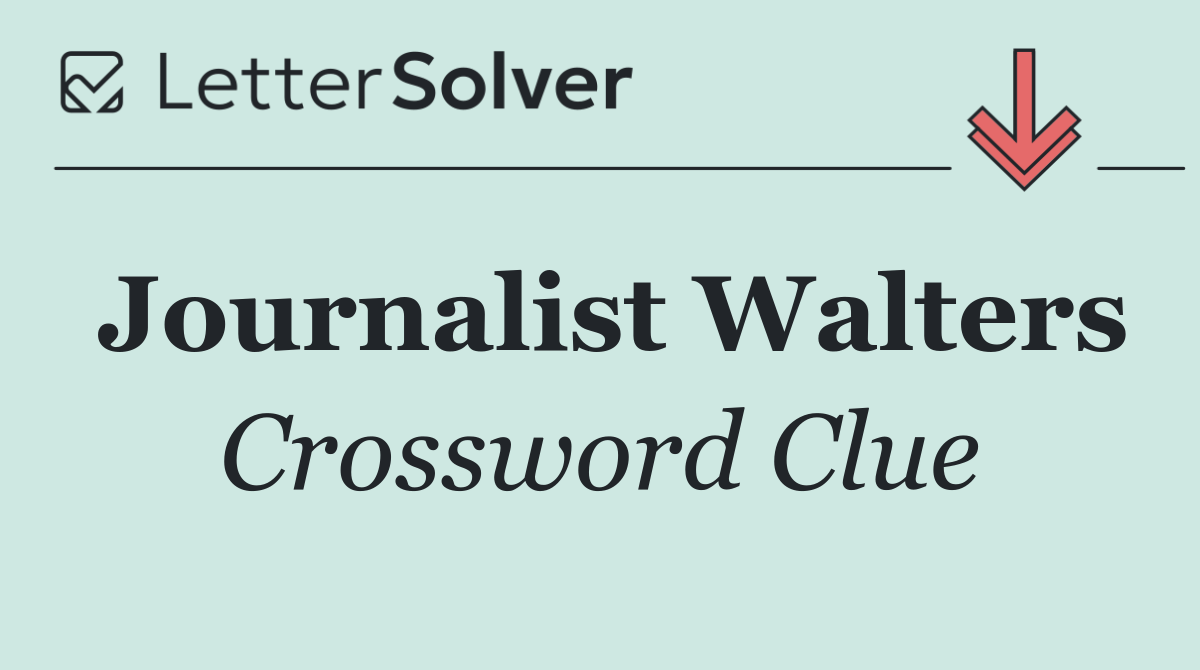 Journalist Walters