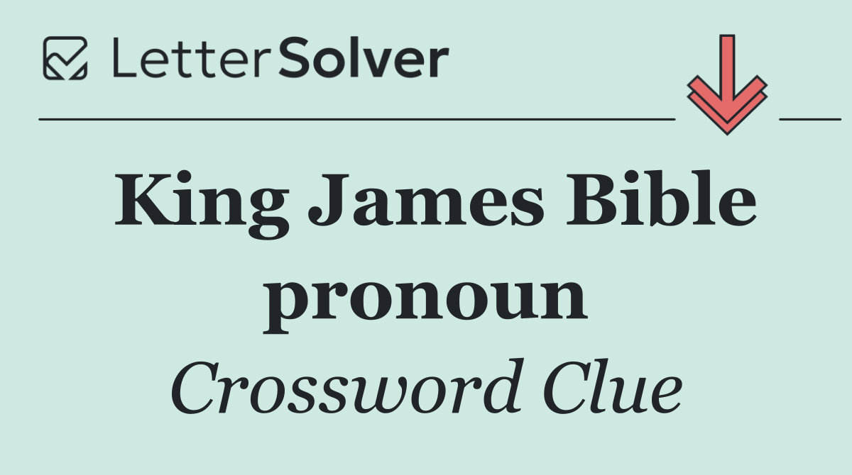 King James Bible pronoun