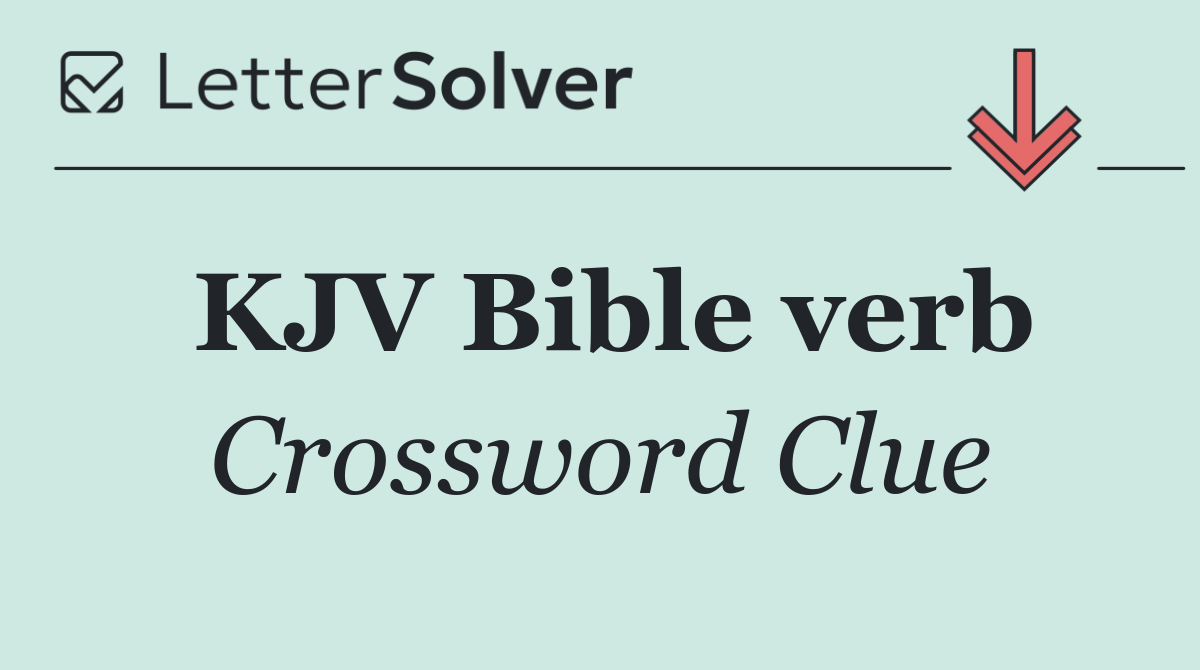 KJV Bible verb