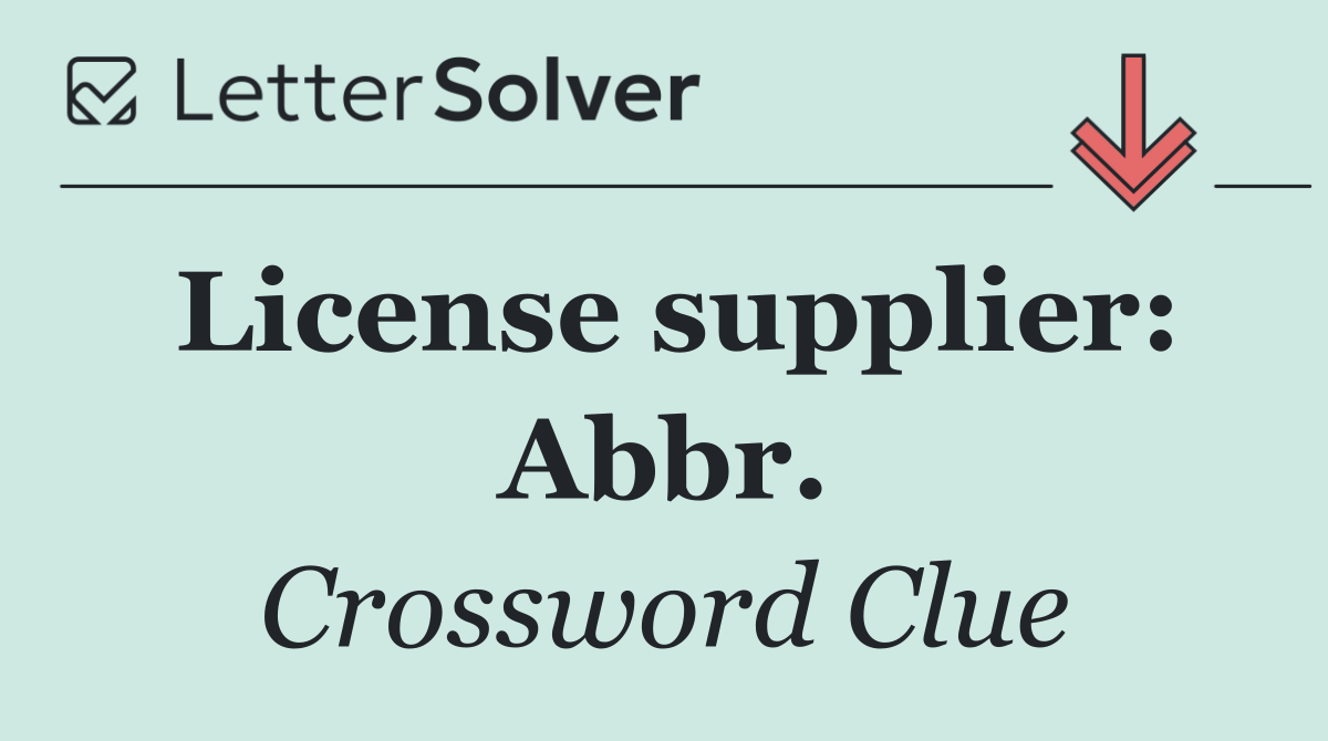 License supplier: Abbr.