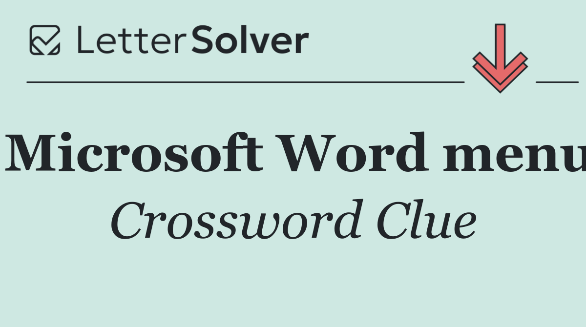 Microsoft Word menu