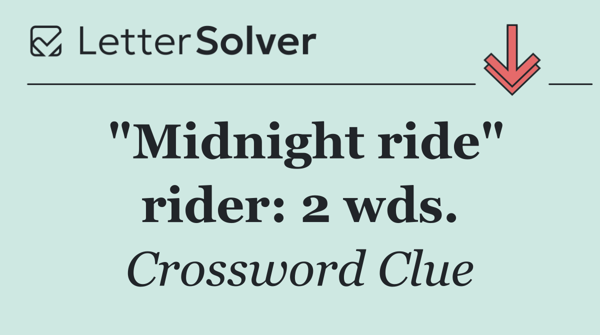 "Midnight ride" rider: 2 wds.