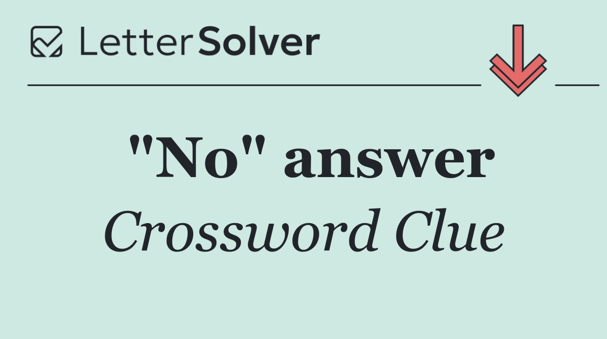 "No" answer