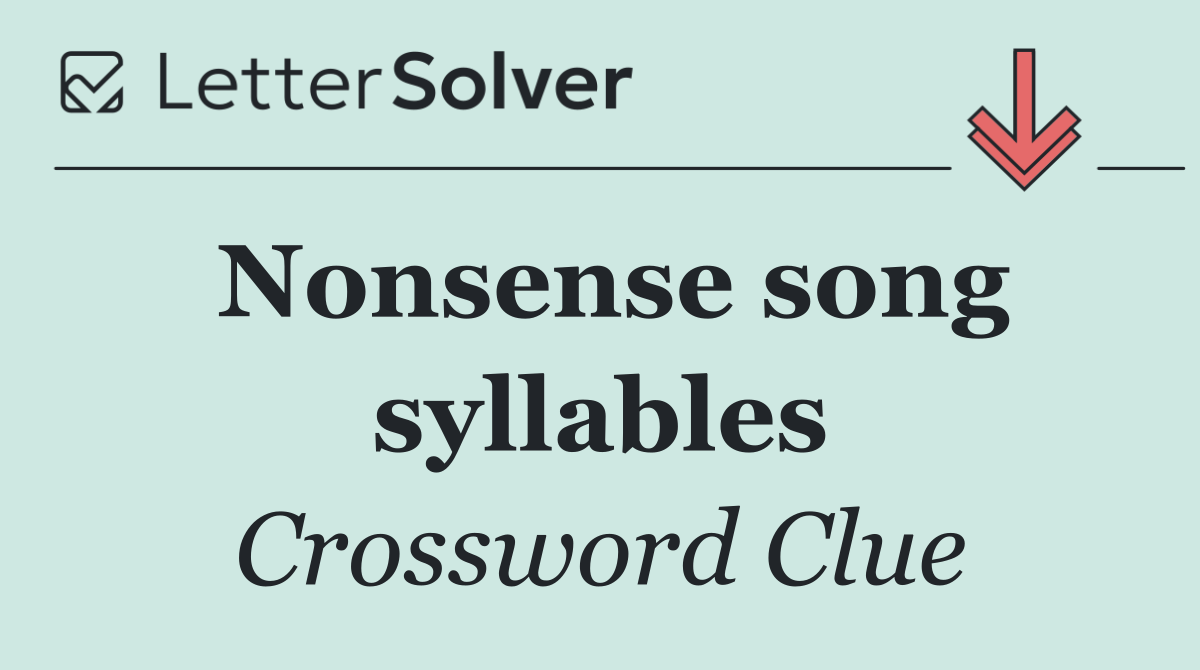 Nonsense song syllables