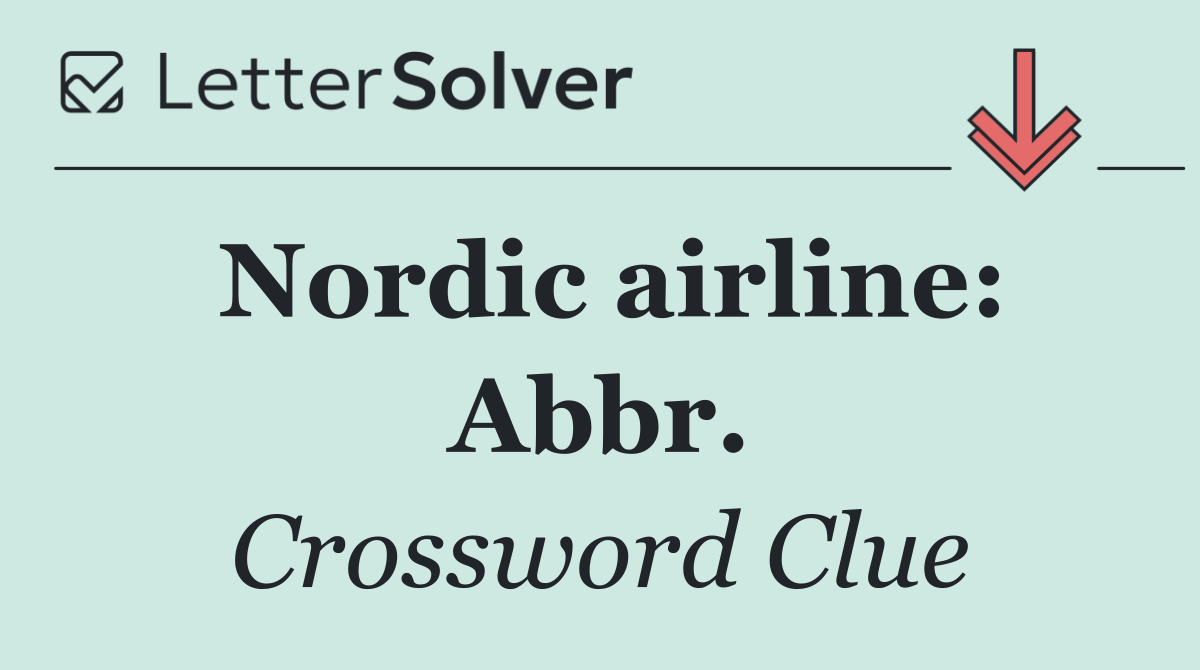 Nordic airline: Abbr.