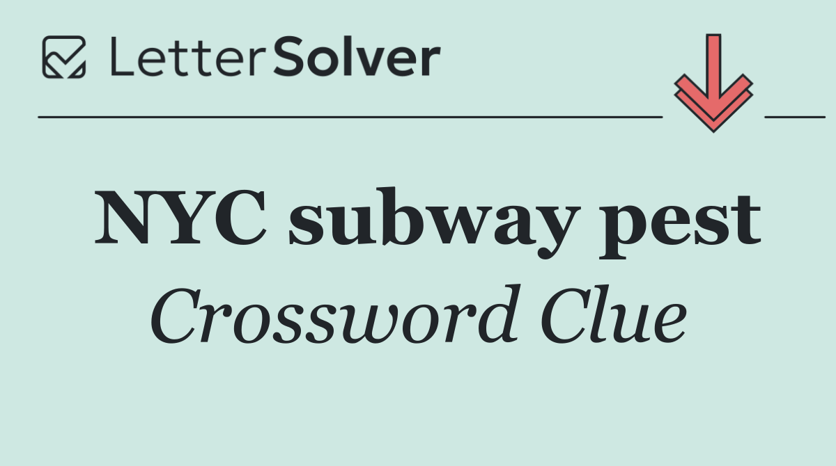 NYC subway pest