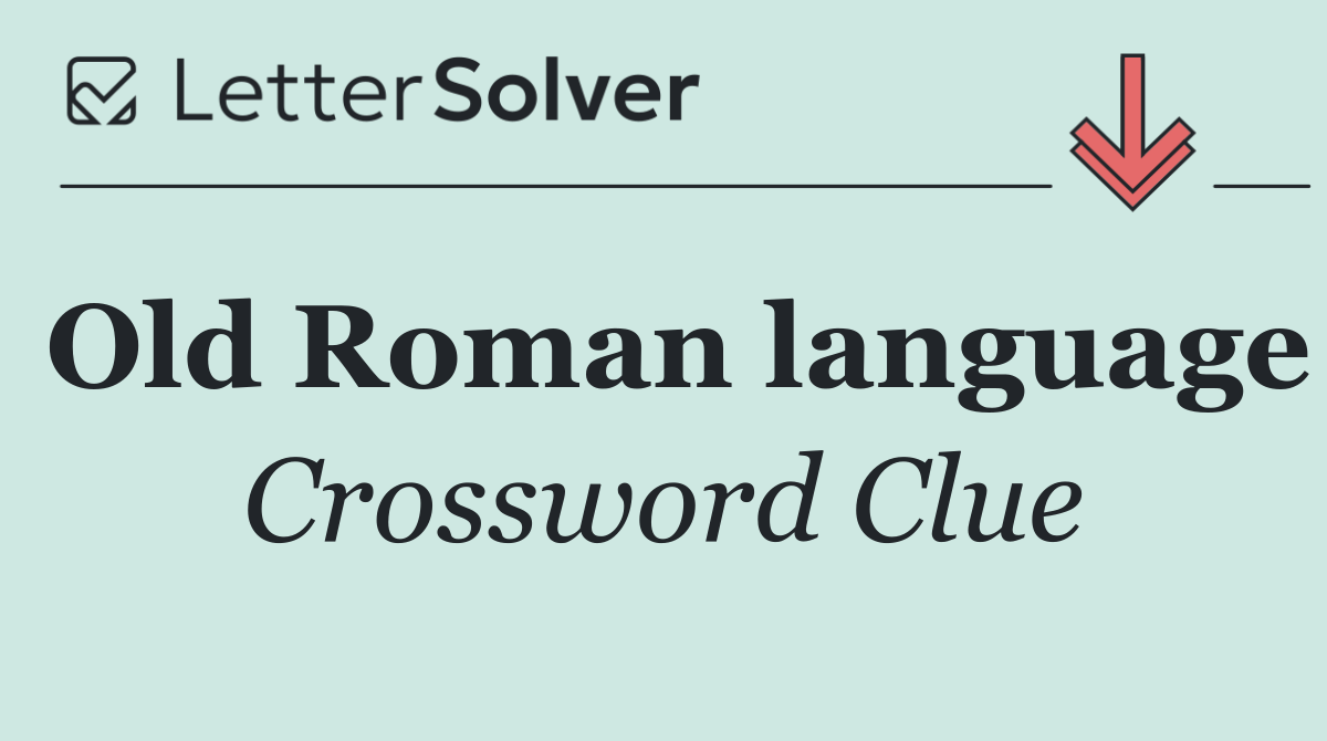 Old Roman language