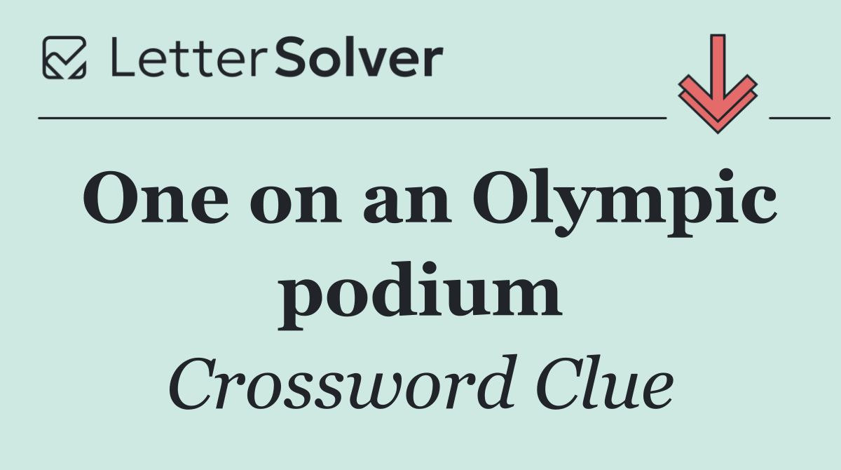 One on an Olympic podium