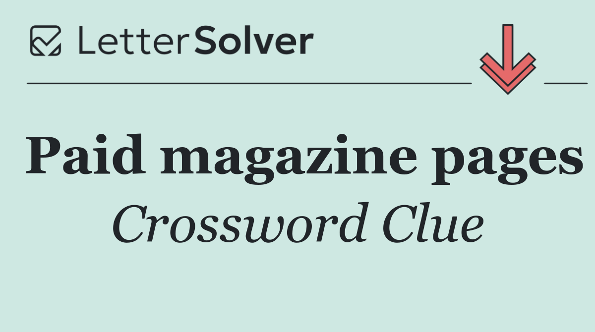 Paid magazine pages