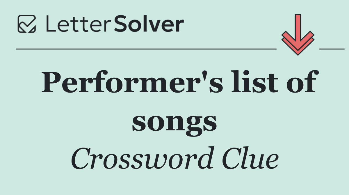 Performer's list of songs