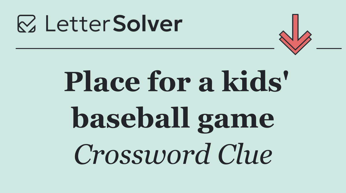 Place for a kids' baseball game