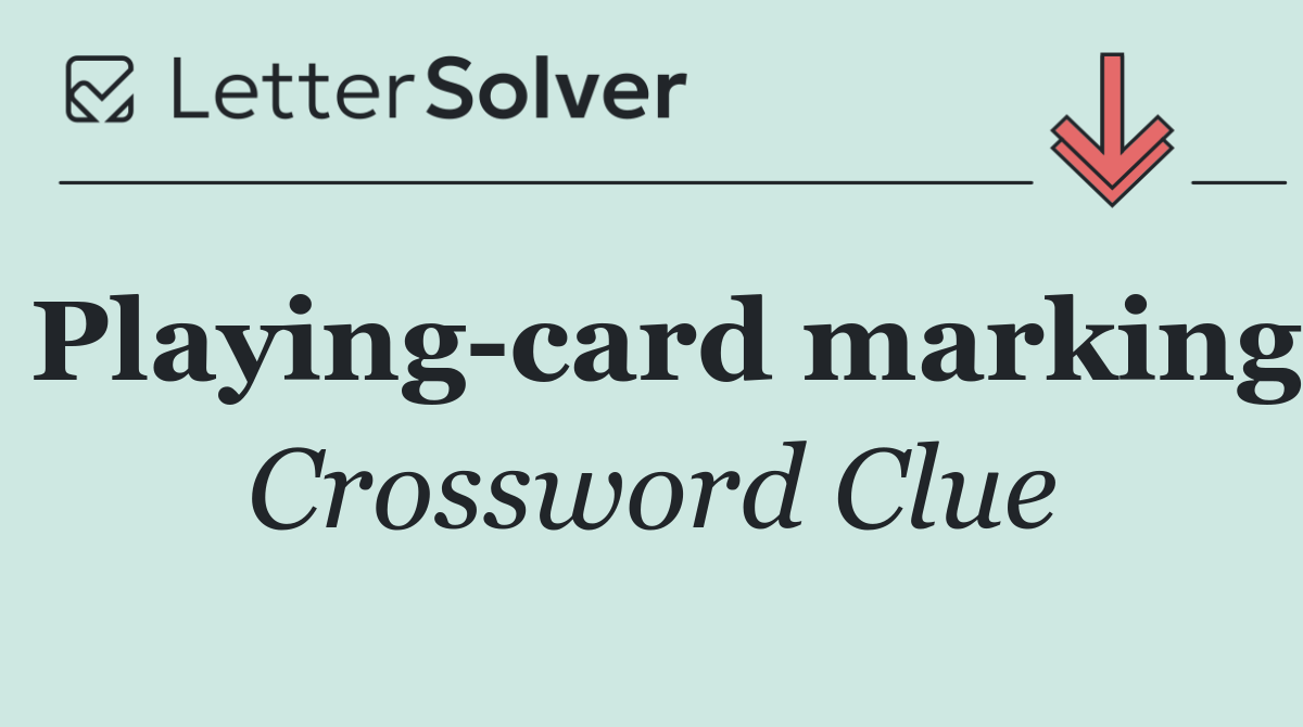 Playing card marking