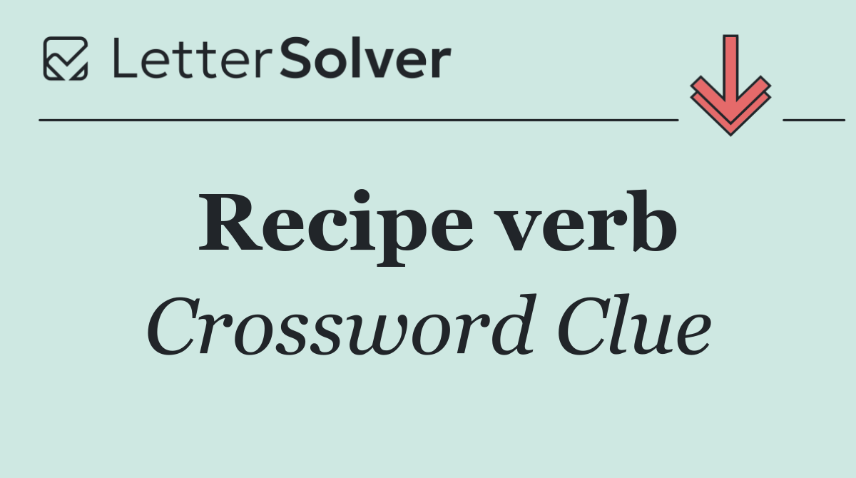 Recipe verb