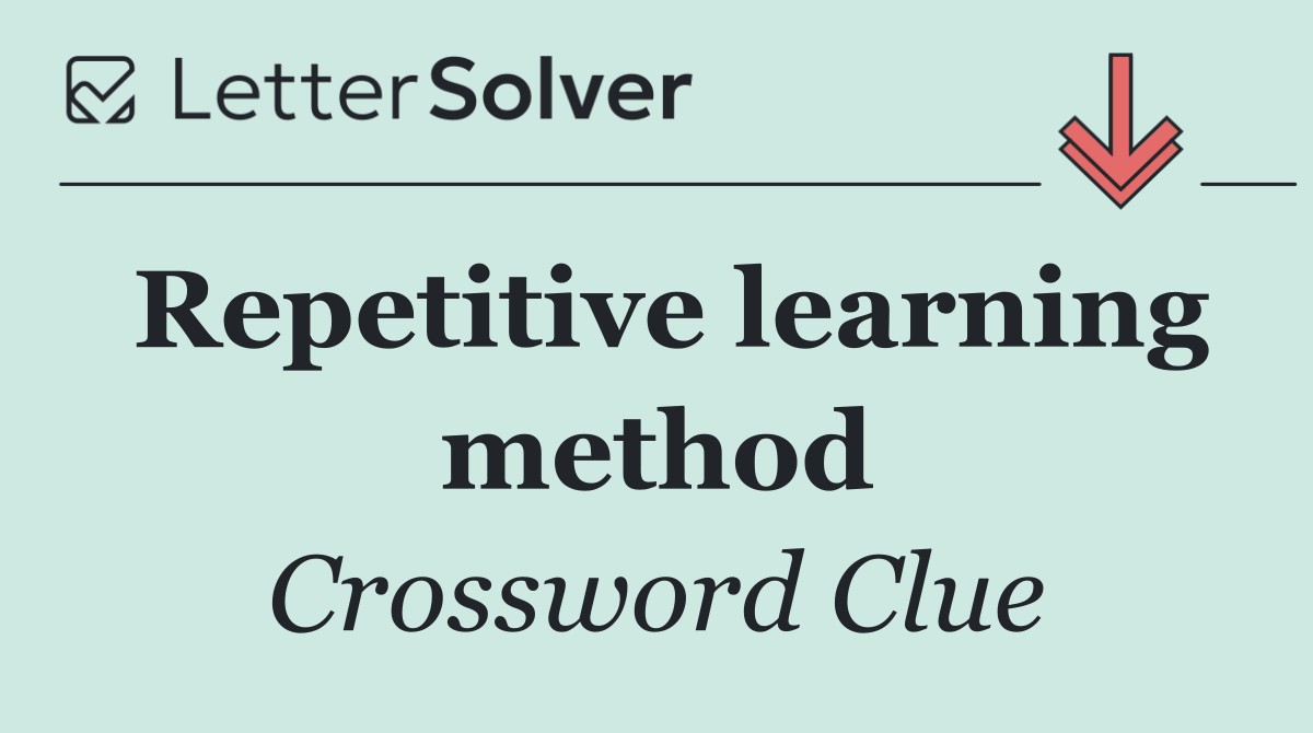 Repetitive learning method