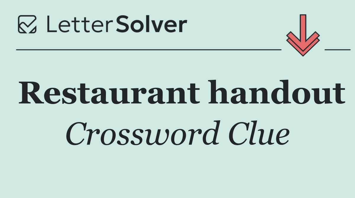 Restaurant handout