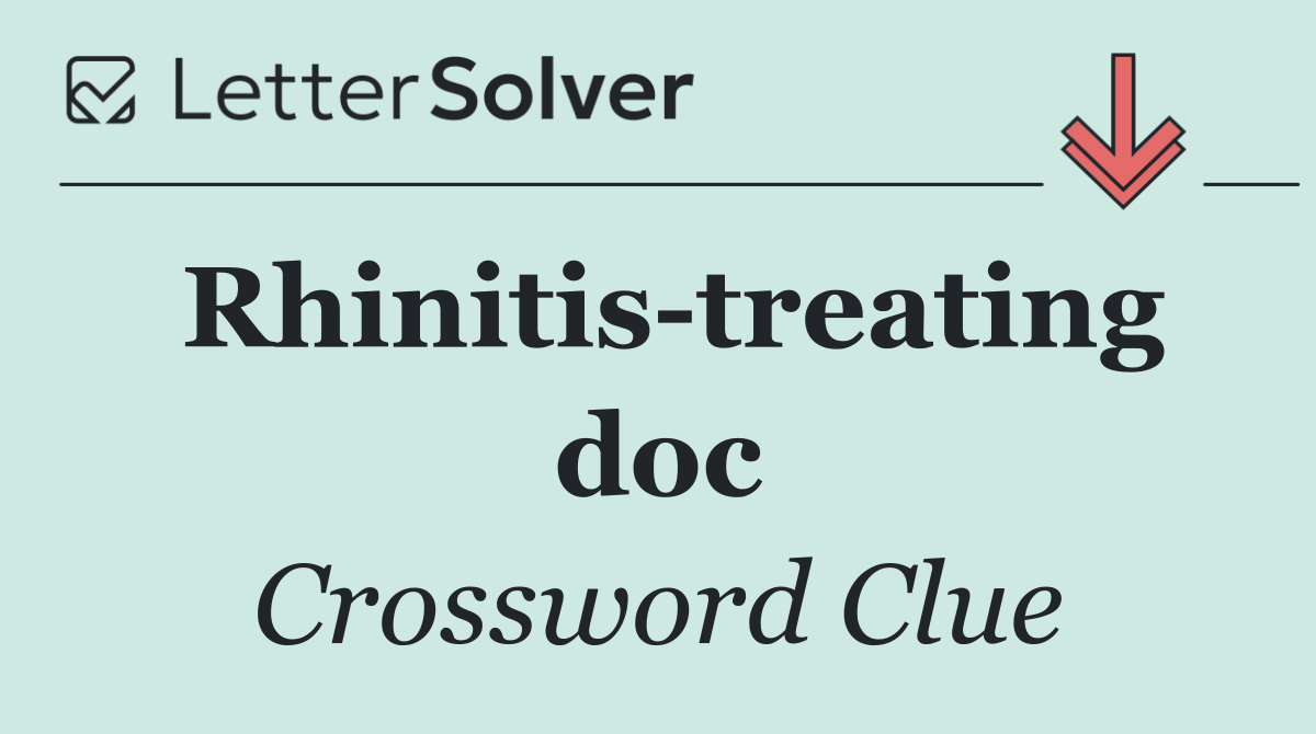Rhinitis treating doc