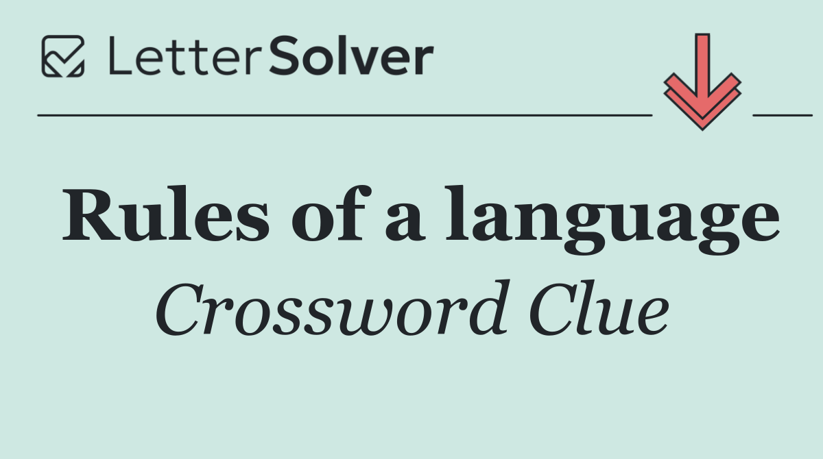 Rules of a language