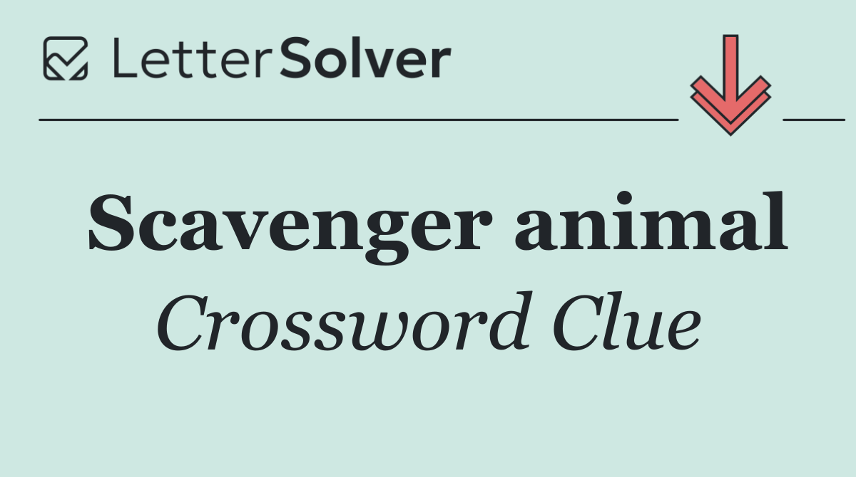 Scavenger animal