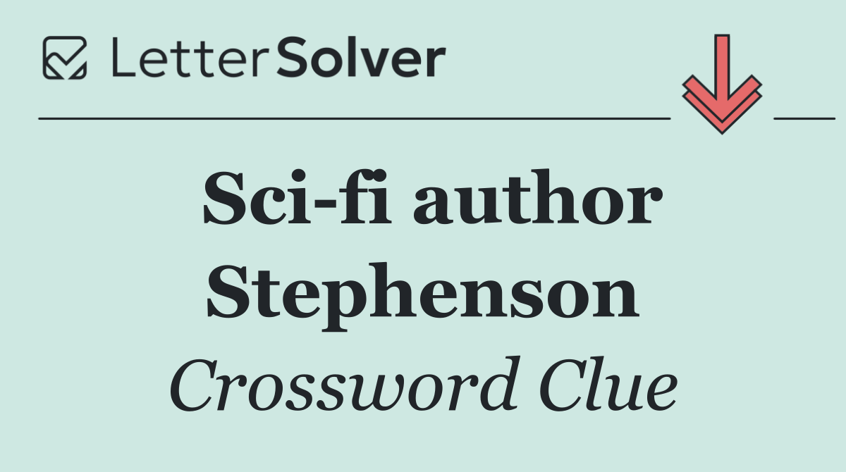 Sci fi author Stephenson